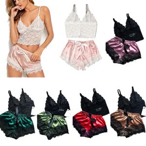 Set sexy 1 Moda donna Casual Indumenti da notte in pizzo Lingerie Top Pantaloncini Donna Babydoll erotico Pigiama Intimo da notte 231211