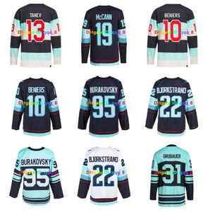 Matty Beniers Yanni Gourde Kraken Maglia da hockey Winter Classic Philipp Grubauer Eberle Oliver Bjorkstrand Jared McCann Brandon Tanev Jaden Schwartz Taglia S-XXXL