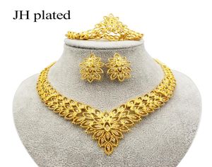 Exquisite Luxury Dubai Jewelry sets gold color necklace earrings India Nigeria African Big Accessories gifts for women set 2011256703779