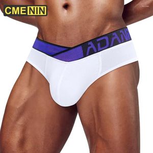 Underpants CMENIN Modal Sexy Mens Briefs Underwear Gradient Purple Letter Belt Men's Panties Gays Slip Underpant Sissy Male Jockstrap Brief