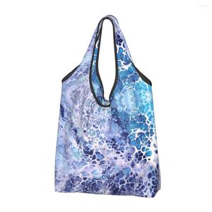 Shopping Bags Kawaii Abstract Stone Marble Texture Tote Portable Groceries Shoulder Shopper Bag