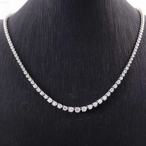 2023 New Fashion Tennis Necklace Chains Iced Out Vvs Def Graduate Size Round Cut Moissanite Diamond Silver 10k 14k 18k Gold