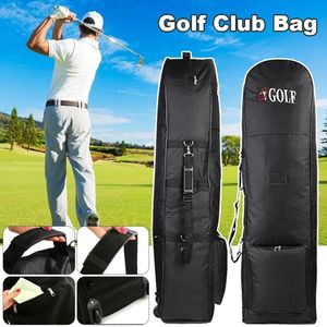 Golf Bags Golf Club Bag Wheeled Travel Cover Bag Case Deluxe Flight Protector Luggage for Air Travel Check Bag Ball Bag Protective Cover 231211