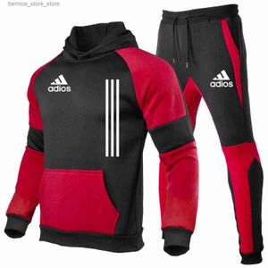 Survêtements pour hommes Designer Marque 2022 Basketball Sport Wear Sweat à capuche Pantalon de survêtement de haute qualité Couleur unie à capuche à manches longues Joggers Costume Survêtement Q231211