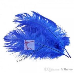 Всего 100 шт. лот 1214 дюймов 3035 см королевский синий страусиный перо шлейф для свадьбы центральный домашний декор1101856