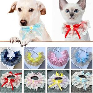 Vestuário para cães Pet Lace Babadores Colar Adorável Pescoço Snood Saliva Toalha Filhote de Cachorro Gato Decoração Suprimentos