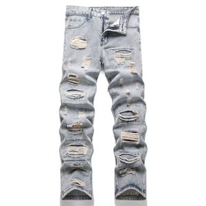 Women s Tracksuits Kakan European and American Hip Hop Hole Patch Cat Beard Jeans for Men Trendy Slim Fit Long K09 160 231208