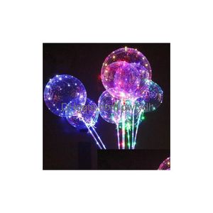 Parti Dekorasyonu Aydınlık LED Balon Şeffaf Renkli Yanıp Sönen Aydınlatma Balonları 70 cm Pole Düğün Süslemeleri Tatil Dhwng