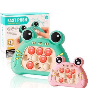 Console de push rápido com feedback de som instantâneo Jogo de empurrar de velocidade rápida portátil Pop Brinquedo educacional interativo de inquietação sensorial para crianças e adultos Presente para crianças de 3 a 12 anos