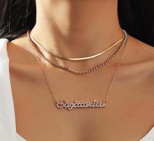 12 Constellations Pendants Necklace Golden Horoscope Pendant Multi layer Rhinestone Chokers for Necklaces Women Fashion Jewelry4235140