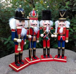 1PCS 30 cm ręcznie malowane drewniane figurki do orzechów do orzechów świąteczne ozdoby dla przyjaciół dla przyjaciół i dzieci akcesoria dekoracji 3161076