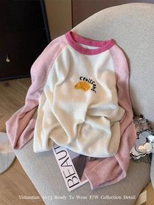 Suéteres femininos estilo preppy doce kawaii suéter mori menina o-pescoço de malha pulôver bordado carta impressão coreana moda jumper outono