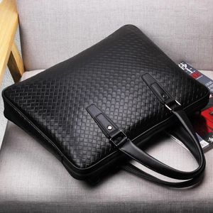 Aktentaschen Herrentasche, offizielle Business-Handtasche, echtes Leder, Freizeit, Handtragen, Ein-Schulter-Messenger, Computer