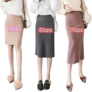 Skirts VK INS Women Spring Winter Stretchable Knitted Bodycon Pencil Skirts High Waist Short Long bandage Female pencil y2k Falda 231211