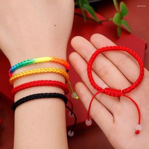 Charme Pulseiras Mulheres Corda Vermelha Tecido Pulseira Lucky Thread Tibetano Budista Ajustável Nós Trançados Jóias Presentes