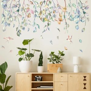 Wall Stickers Vine Leave Flower Birds Home Room Decoration Poster Bedroom Adhesive Wallpaper Furniture House Interior Decor 231211