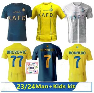 23 24 Al Nassr FC Soccer Jerseys Ronaldo Mane Men Kit Kit Uniforme Home Boy