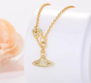 New Elegant lady Pearl Necklaces Fashion Pin Saturn Beaded pendant Necklace 18K Gold s925 Designer Jewelry pearl chain for Women Wedding Party gift