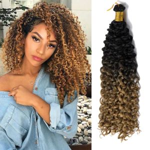14' Synthetic Afro Curl Crochet Hair Braiding Hair Extensions Water Wave Braids Bundles Freetress Afro kinky Twist Bulk