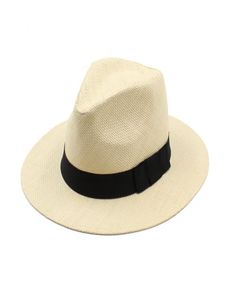 Moda Summer Women Man Słomka Panama Hat Outdoor Travel Wide Brim Beach Sun Ochrony Cap Jazz Hat1623009