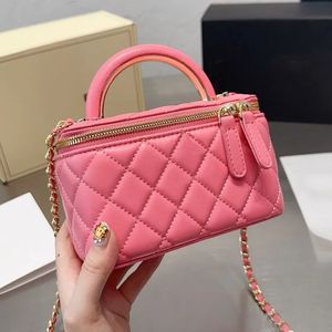 Mulheres Designer de luxo Bolsas de cosméticos clássicos Solte de ombro ajustável Bolsa de crossbody Bolsa de couro genuíno Bolsas de maquiagem de qualidade superior