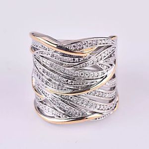 Neuer Schmuck Silber Ring 925 Sterling eingelegter Kristall Zirkon Ringe für Frau Charm Schmuck Geschenk