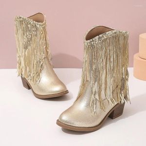 Stiefel 2024 Mädchen für Party Hochzeit zeigt einfache Kinder Mode klassische atmungsaktive süße Prinzessin Tanzschuhe niedrige Absätze