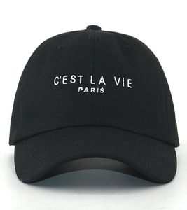 List haftowy c'est vie paris czapka 100% bawełniana czysta bck moda baseball czapki kobiety hip hop tato hats mężczyźni sportowe czapkę 2203097743204