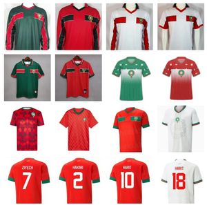 Fans Tops Tees 2023 2024 Morocco Soccer Jerseys Home Red Away White HAKIMI ZIYECH ALIOUI MUNIR Quality 22 23 24 Maillots de foot Maillot Maroc retro 1994 199 J240309