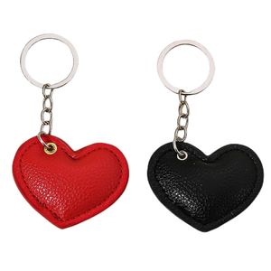 Par Pu Leather Love Keychains Pendant Heart-Shaped Bag Car Nyckelring smycken Tillbehör Lover Valentine's Day Gift Jewelry Hängen