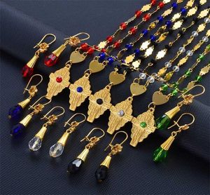 Anniyo Hawaiian Jewelry sets Flower Pendant Necklaces Earrings Crystal Bead Ball Chains Guam Micronesia Chuuk #252106 2201192786573