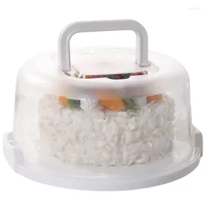 Garrafas de armazenamento Porta-bolo 7-Slot Round Cupcake Container Holder com tampa e alça Stand Plate Pie