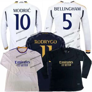 長袖プレーヤーファンArda Guler Soccer Jerseys Bellingham Real Madrids 21 2023 2024 Vaerde Alaba Vini Jr Camavinga Tchouameni Kroos _jersey