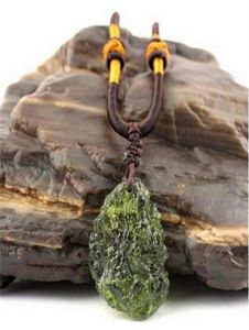 Natural Moldavite green aerolites crystal stone pendant energy apotropaic4g5g lot rope Unique Necklace 2103198658015