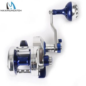 Fly Fishing Reels2 Maximumcatch Trolling Reel Esquerda Mão Direita Jigging Alumínio CNC Usinado Max Drag 10kg 19 5kg 231211