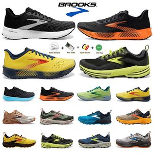 Brooks Brook Cascadia 16 Mens Running Shoes Hyperion Tempo Triple Black White Gray Gray Yellow Orange Mash Trainers Men Sports Grougging Sneakers 40-45