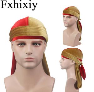 Nuovi uomini unisex traspirante Bandana velluto parrucche Durags do doo Hip Hop coda lunga turbante cappello copricapo cappello accessori per capelli2596346