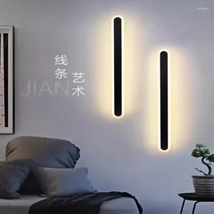 Wandleuchte Moderne LED für Treppen Badezimmerspiegel Schlafzimmer Nachttischlampen Home Innendekoration Eisen Acryl Langes Streifenlicht