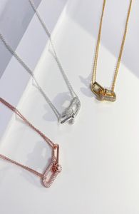 Mode lyxiga halsband örhänge set designer hardwear smycken hästsko för kvinnor party rosguld platinum diamanter smycken grossist med ruta 601530629578984