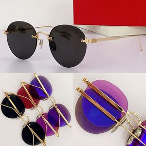 Luxus-Designer-Herren-Marken-Sonnenbrille aus Metall, klassisch, kleiner runder Rahmen, Signature C DE, für Herren und Damen, lässige Mode-Sonnenbrille, UV400, mit Originalverpackung CT0393
