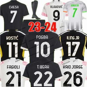 Fani graczy Chiesa T.weah koszulki piłkarskie 2023 2024 LOCATELLI KOAN KOSTIC Iiling Jr Rabiot Vlahovic Pogba Fagioli Milik Juve 23 24 Men Kids _Jersey