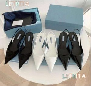 Modelos originais P Designer de luxo marca sandálias pontiagudas mais recentes moda feminina couro genuíno boca rasa salto alto sandália vestido sapatos 19w6 # 2321
