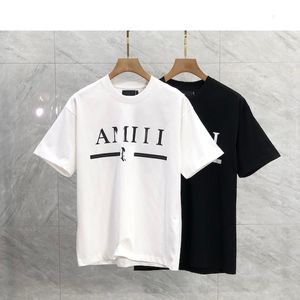 Koszula luksusowy europejski i amerykański styl trend mody uliczny mężczyzna na okrągła szyja liter drukowany T-shirt Summer High Quality Loose Tees Polo Fashion Clothing F11