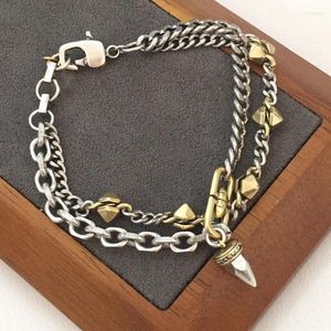 Chains 2023 Designer Brand Gold Silver Double Layer Necklace Bracelet Set Women Jewelry Punk Boho Goth Europe America