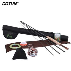 Varas de pesca de barco Goture Maxway Fly Rod Combo Set Kit Carretel de Liga de Alumínio 2 4 2 7 3 0m Rod Line Main Backing Lure Bag 231211