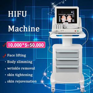 La più recente macchina di bellezza HIFU 2 in 1 Lifting viso Anti invecchiamento Attrezzatura dimagrante per il corpo Cura della pelle Ultrasuoni focalizzati ad alta intensità