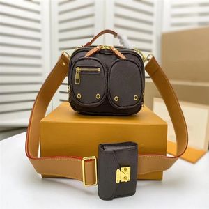 M45672 Designer Mini Bolsa Bolsa De Ombro Logotipo Impresso Lona De Couro Bolso De Banda Larga Bolsa Esportiva Ao Ar Livre Masculina E Feminina Bolsa Mensageiro Bolsa Crossbody