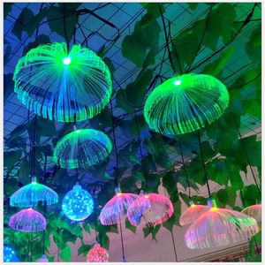 Outdoor LED Jellyfish Fibre Optic Kolorowe światło wiszące światła salon restauracja dekoracje domowe weselne przyjęcie neonowe Waterpro261v