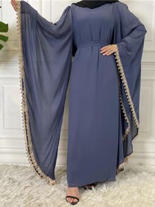 Ethnic Clothing Eid Mubarak Kaftan Dubai Abaya Bat Sleeved Muslim Dress Women Hijab Islam Caftan Maxi Robe Femme Vestidos Musulman De Mode