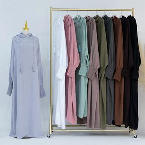 Roupas étnicas Uma peça Eid Ramadan Khimar Oração Muçulmana Hijab Vestuário Mulheres Com Capuz Abaya Cobertura Completa Manga Longa Vestido Islam Dubai Modesto